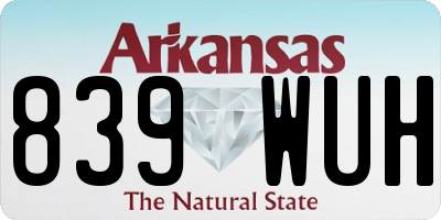 AR license plate 839WUH