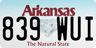 AR license plate 839WUI