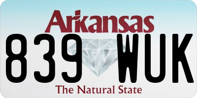 AR license plate 839WUK