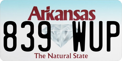 AR license plate 839WUP