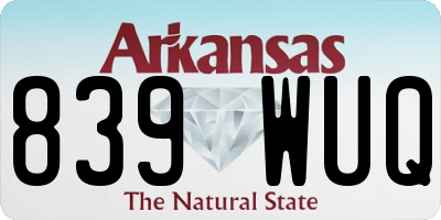 AR license plate 839WUQ