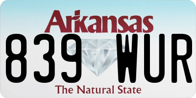 AR license plate 839WUR