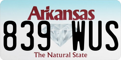 AR license plate 839WUS