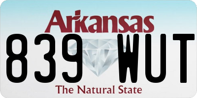 AR license plate 839WUT