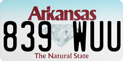 AR license plate 839WUU