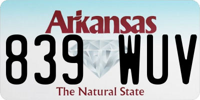 AR license plate 839WUV