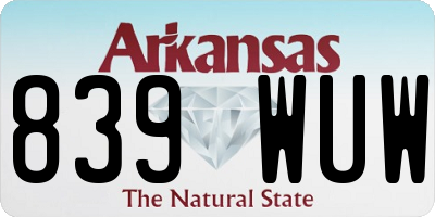 AR license plate 839WUW