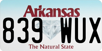 AR license plate 839WUX