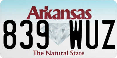 AR license plate 839WUZ