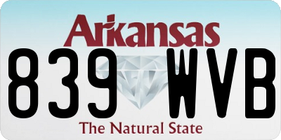 AR license plate 839WVB