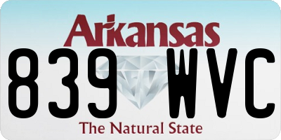 AR license plate 839WVC