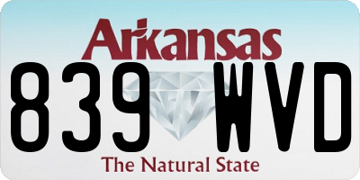 AR license plate 839WVD