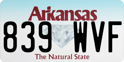 AR license plate 839WVF