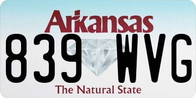 AR license plate 839WVG
