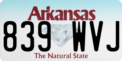 AR license plate 839WVJ