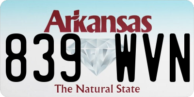 AR license plate 839WVN