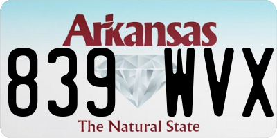 AR license plate 839WVX