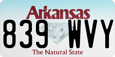 AR license plate 839WVY