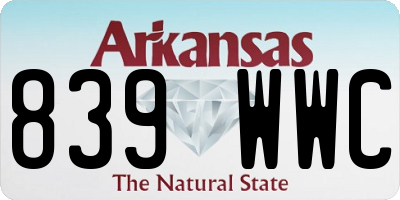 AR license plate 839WWC