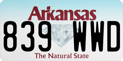 AR license plate 839WWD