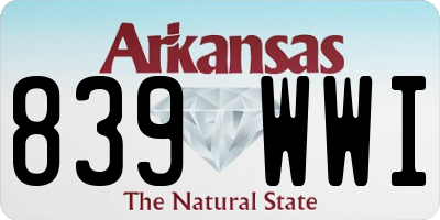 AR license plate 839WWI