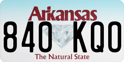 AR license plate 840KQO