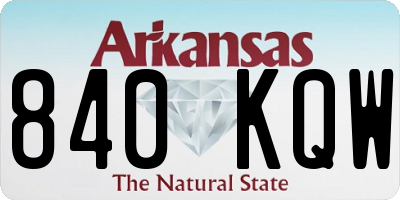 AR license plate 840KQW