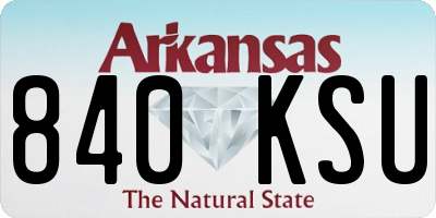 AR license plate 840KSU