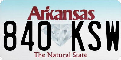 AR license plate 840KSW