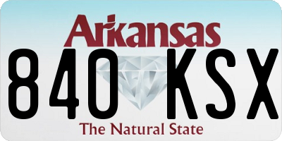 AR license plate 840KSX