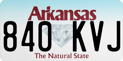 AR license plate 840KVJ