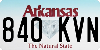 AR license plate 840KVN