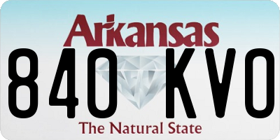 AR license plate 840KVO