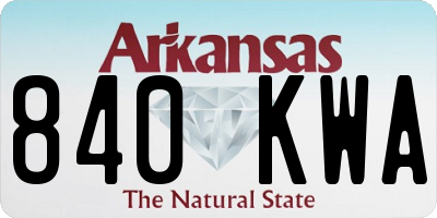 AR license plate 840KWA
