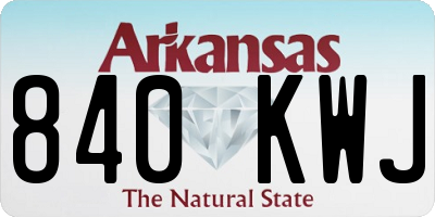 AR license plate 840KWJ