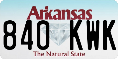 AR license plate 840KWK