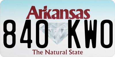AR license plate 840KWO