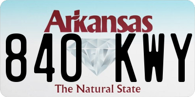 AR license plate 840KWY