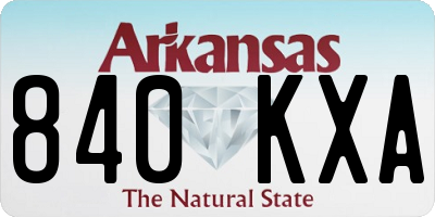 AR license plate 840KXA
