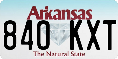 AR license plate 840KXT