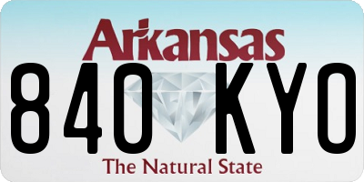 AR license plate 840KYO