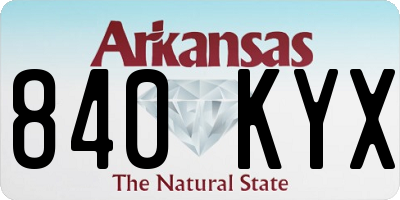 AR license plate 840KYX