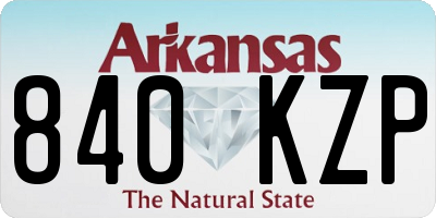 AR license plate 840KZP