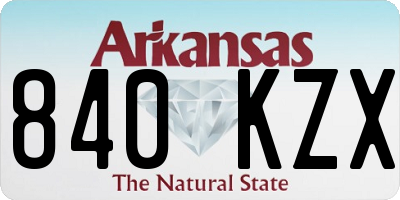 AR license plate 840KZX
