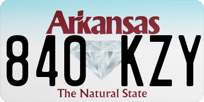 AR license plate 840KZY
