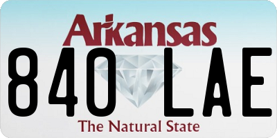 AR license plate 840LAE