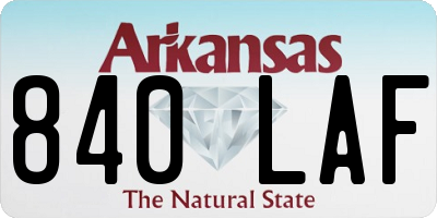 AR license plate 840LAF