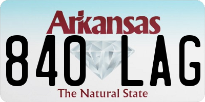 AR license plate 840LAG