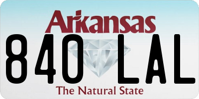 AR license plate 840LAL