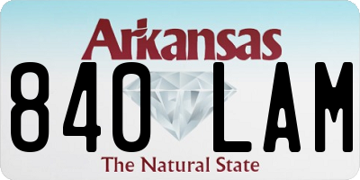 AR license plate 840LAM